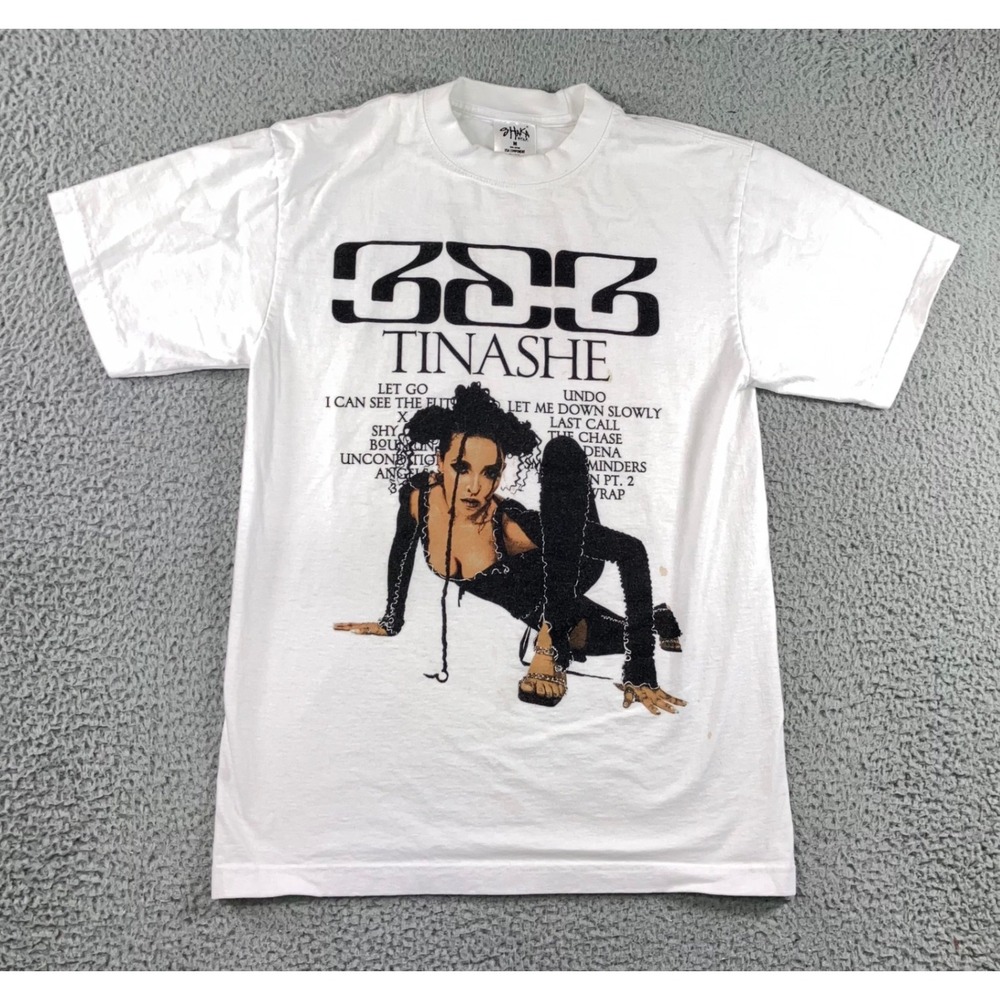 Shaka Wear Tinashe 333 Album Tour T-Shirt Men M White Graphic Heavyweight